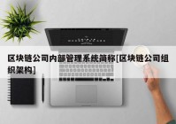 区块链公司内部管理系统简称[区块链公司组织架构]