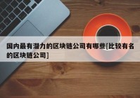 国内最有潜力的区块链公司有哪些[比较有名的区块链公司]