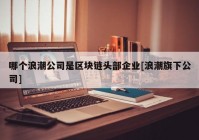 哪个浪潮公司是区块链头部企业[浪潮旗下公司]